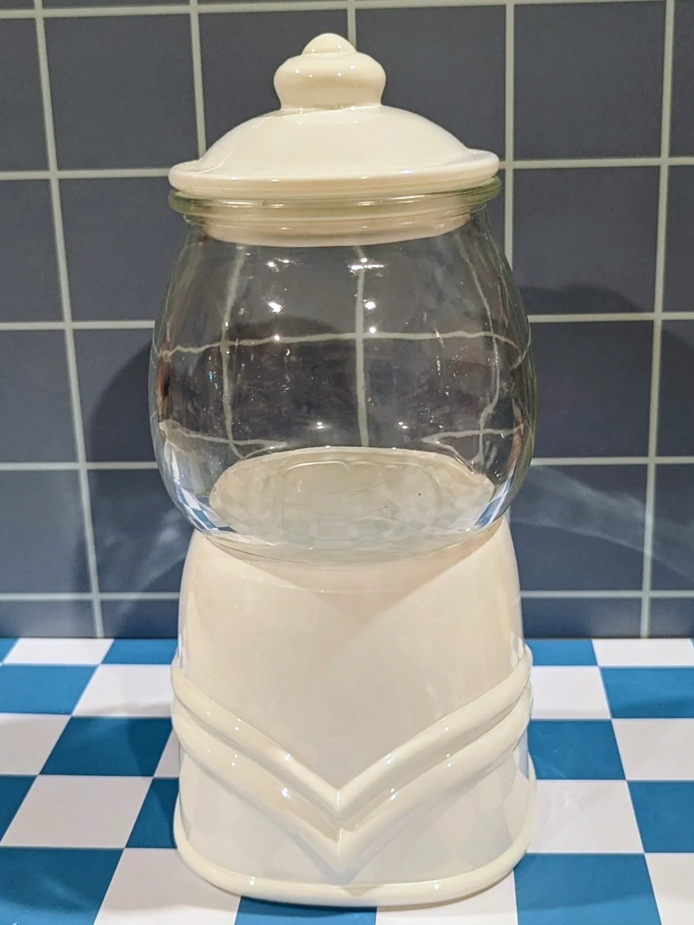 Target Cream Ceramic & Glass Gumball Candy Jar